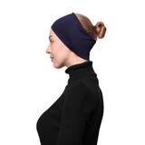 Altobeh Kadın Penye Dikişsiz Tesettür Bandana Bone Spor Saç Bandı, Lacivert