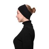 Altobeh Kadın Penye Dikişsiz Tesettür Bandana Bone Spor Saç Bandı, Siyah