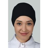 Altobeh Kadın Pratik Bağcıklı Tesettür Penye Bone Siyah