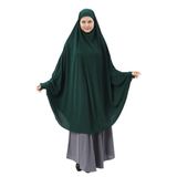 Altobeh Kadın Tesettür Medine İpeği Çarşaf Üstü Peçeli Sufle Hijab, Zümrüt Yeşili