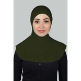 Altobeh Kadın Tesettür Pratik Boyunluklu Hijab - Sporcu Bone - Haki - Standart