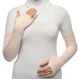 Altobeh Kesik Parmak Geçmeli Penye Tesettür Kolluk, Bej
