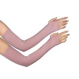 Altobeh Kesik Parmak Geçmeli Penye Tesettür Kolluk, Koyu Pembe