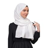 Altobeh Medine İpeği Düz Tesettür Şal, 180 x 70, 1219, Beyaz, kadın