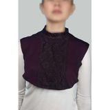 Altobeh Penye Tesettür Daire Yakalı Dantelli Boyunluk, Standart, T1077, Mürdüm, kadın