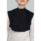 Altobeh Penye Tesettür Daire Yakalı Dantelli Boyunluk, Standart, T1077, Siyah, kadın