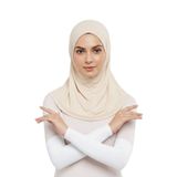 Altobeh Pratik Tesettür Kolluk Penye Namaz Kolluğu Düz Beyaz
