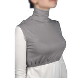 Altobeh Sıfır Kol Balıkçı Yaka Tam Boğazlı Likralı Penye Kadın Yarım Body, Gri