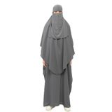 Altobeh Sultanbaş Nikaplı Çarşaf Cilbab Khimar Abaya Kolu Lastikli Hakim Yaka Peçeli Medine İpek Kot Ferace