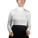 Altobeh Uzun Kol Balıkçı Yaka Boğazlı Likralı Penye Kadın Yarım Body - Ekru