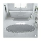 Altun Carpet 2li Banyo Paspas Pelüş Halı Ponpon Saçaklı - Açık Gri