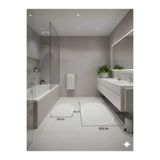 ALTUN CARPET 2li pelüş kaymaz taban halı banyo paspası 1 adet 60x100 +1 adet 50x 60