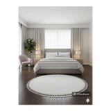 ALTUN CARPET MODERN KAR BEYAZ YUVARLAK PONPON SAÇAKLI POST PELÜŞ KAYMAZ TABAN HALI