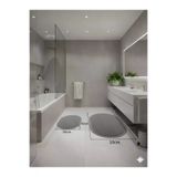 ALTUN CARPET raestdyuıhj9kl098765r 2Li Pelüş Kaymaz Taban Halı Banyo Paspası 1 Adet 60X100 +1 Adet 50X 60