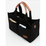 Altunay Siyah Kanvas Tote Bag Omuz Çantası Orta Boy Günlük Kullanım İçin Şık Tasarım - 000-Siyah