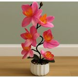 Altunhome Pembe Yapay Orkide – Plastik Saksıda Dekoratif Aranjman (15×35 cm)