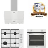 Altus Beyaz Cam Ankastre Set 510 Hw - 310 W Çelik Ocak- 310 Hw (Su Arıtma Sürahi Hediyeli)