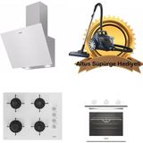 Altus Beyaz Cam Ankastre Set 570 W - 159 Dw - 321 W ( Altus Süpürge Hediyeli)