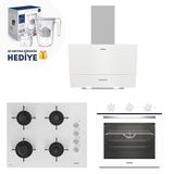 Altus Beyaz Cam Ankastre Set (Su Arıtma Sürahisi Hediyeli) 535 Hw -159 Gwh - 321 W Turbo