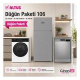 Altus Düğün Paketi 106 Al 376 Xe Buzdolabı + Al cm 121460 D Çamaşır Makinesi + Al 445 Nx Bulaşık Makinesi