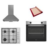 Altus New Inox 3 lü Ankastre Set (ALA 310 I - ALA 181 GID - ALA 522 I) - - Silikon Yanmaz Yapışmaz Pişirme Matı ile Birlikte Gri