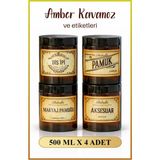 Alubrella 4 Adet Amber Kavanoz ve Kozmetik Temalı Etiketleri - 1 - 350 ml