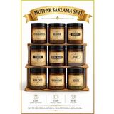 Alubrella Mutfak Saklama Seti - 9 Amber Kavanoz ve Gıda Etiketleri, 500 ml - 1 - 350 ml