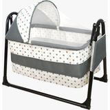 Aluç Bebe Btrend New Black Kadro Cep Hediyeli Sepet Beşik Portatif Bebek Sallanır Beşiği Hamak - 45-80 - Gri - Siyah