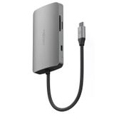 Aluhub Hd Pro 2 100W Type-C Pd Şarj Destekli 8İn1 4K Hub Dönüştürücü - Koyu Gri