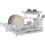 Alüminyum 2 Katlı Bulaşıklık – Kaşıklık ve Bardak Askılı - 1 lt