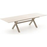 Alüminyum Açılır Bahçe Masası Ahşap Görünümlü 200/300 cm Bej