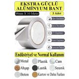 Alüminyum Bant 10 Metre 3 Paket Aliminyum Folyo Yapışkanlı Band Aspiratör Soba Borusu Tamir Sıcaklığa Dayanıklı Yanmaz