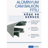 Alüminyum Cam Balkon Fitili ( 8mm ) - 90 Derece Köşe - 0 - 125 cm
