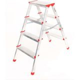 Alüminyum Çift Çıkışlı 4 Basamaklı Merdiven (91 Cm) (Accm.02) - Gümüş