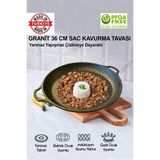 Alüminyum Döküm Sac Kavurma ve Gözleme Tavası, Siyah - Seçenek 1 - Ahşap