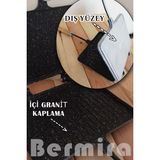Alüminyum Döküm Tost Makinesi, Granit Iç Yüzey, 24CM En, 18CM Boy - Ahşap