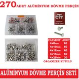 Alüminyum Dövme-Ezme Perçin Seti 270 Adet