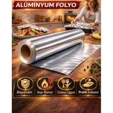 Alüminyum Folyo Gıdaya Uygun – 45 Cm Genişlik 50 Cm Uzunluk Rulo Mutfak Folyo,Pişirme Folyo