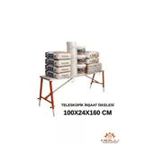 Alüminyum Gövdeli Çelik Ayaklı Teleskopik Katlanır İnşaat İskelesi - 400 Kg Taşıma Kapasitesi 100X24x160cm