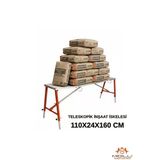 Alüminyum Gövdeli Çelik Ayaklı Teleskopik Katlanır İnşaat İskelesi - 400 Kg Taşıma Kapasitesi 110X24x160cm