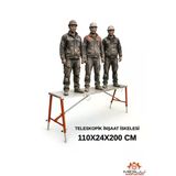 Alüminyum Gövdeli Çelik Ayaklı Teleskopik Katlanır İnşaat İskelesi - 400 Kg Taşıma Kapasitesi 110X24x200cm