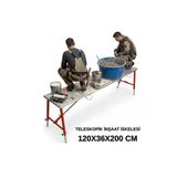 Alüminyum Gövdeli Çelik Ayaklı Teleskopik Katlanır İnşaat İskelesi - 400 Kg Taşıma Kapasitesi 120X36x200cm
