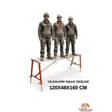 Alüminyum Gövdeli Çelik Ayaklı Teleskopik Katlanır İnşaat İskelesi - 400 Kg Taşıma Kapasitesi 120X48x160cm