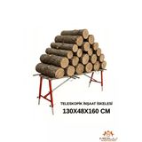 Alüminyum Gövdeli Çelik Ayaklı Teleskopik Katlanır İnşaat İskelesi - 400 Kg Taşıma Kapasitesi 130X48x160cm