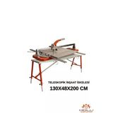 Alüminyum Gövdeli Çelik Ayaklı Teleskopik Katlanır İnşaat İskelesi - 400 Kg Taşıma Kapasitesi 130X48x200cm