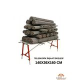 Alüminyum Gövdeli Çelik Ayaklı Teleskopik Katlanır İnşaat İskelesi - 400 Kg Taşıma Kapasitesi 140X36x160cm