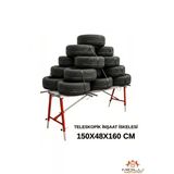Alüminyum Gövdeli Çelik Ayaklı Teleskopik Katlanır İnşaat İskelesi - 400 Kg Taşıma Kapasitesi 150X48x160cm