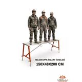 Alüminyum Gövdeli Çelik Ayaklı Teleskopik Katlanır İnşaat İskelesi - 400 Kg Taşıma Kapasitesi 150X48x200cm