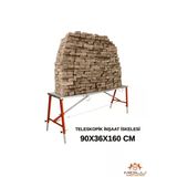 Alüminyum Gövdeli Çelik Ayaklı Teleskopik Katlanır İnşaat İskelesi - 400 Kg Taşıma Kapasitesi 90X36x160cm