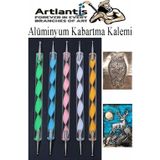 Alüminyum Kabartma Kalemi 5 Li 1 Paket Aliminyum Folyo Kabartma Çift Uçlu Akrilik Saplı İzleme Noktalama Kalemi Gravür